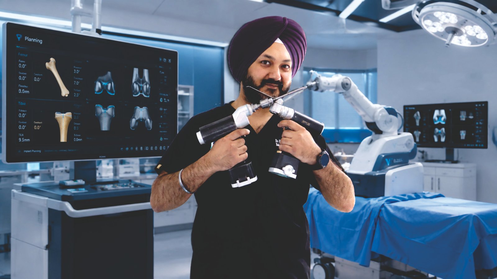 Dr. Nagpal demonstrating robotic surgical planning